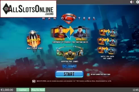 Screen 1. Man of Steel from Playtech