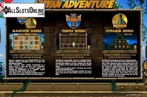 Paytable 2. Mayan Adventure from Capecod Gaming