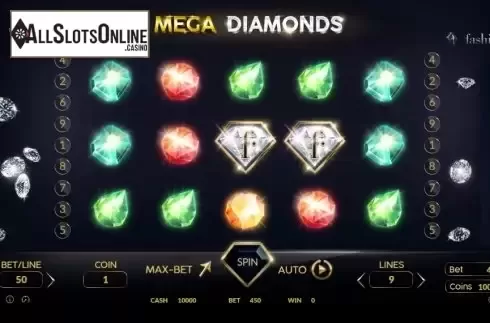 Reel screen. Mega Diamonds from BetConstruct