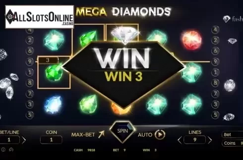 Win screen 2. Mega Diamonds from BetConstruct