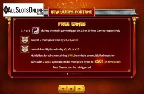 Paytable 3. New Year's Fortune from Skywind Group