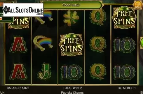 Free Spins screen