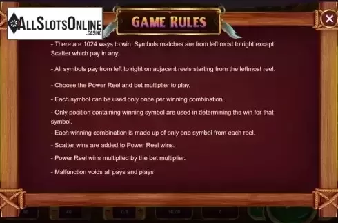 Game Rules screen
