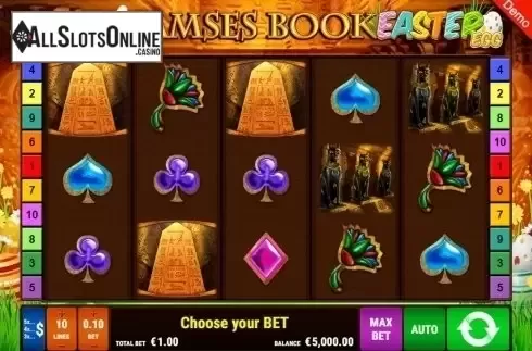 Game Screen. Ramses Book Easter Egg from Gamomat