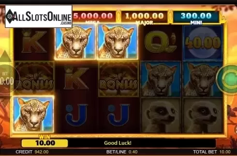 Win Screen. Rhino Rampage Lightning Spins from Blueprint