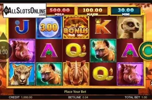 Reel Screen. Rhino Rampage Lightning Spins from Blueprint