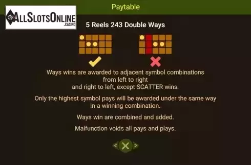 Ways to win screen