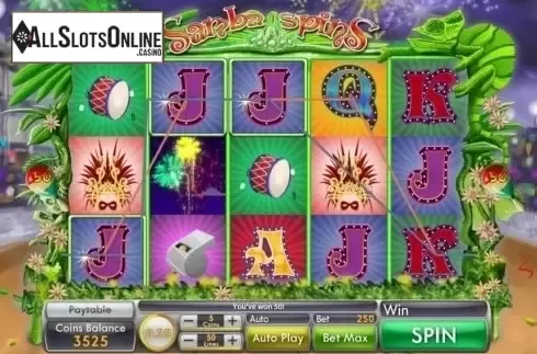 Win Screen . Samba Spins from Genii
