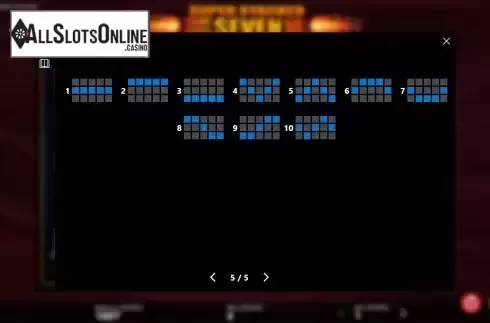 Paylines screen