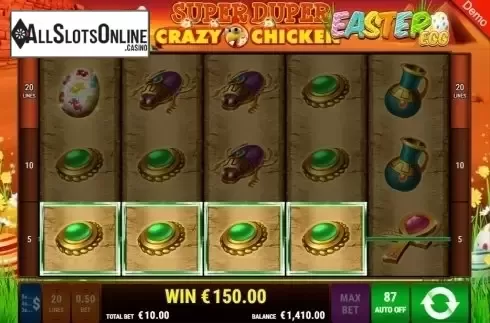 Win Screen 2. Super Duper Crazy Chicken Easter Egg from Gamomat