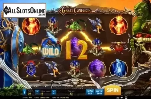 Win Screen . The Great Conflict from Evoplay Entertainment