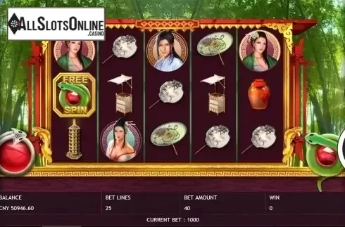 Reels screen. The White Snake from Triple Profits Games