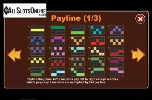 Paytable . The White Snake from Triple Profits Games