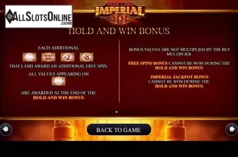 Hold and win bonus
