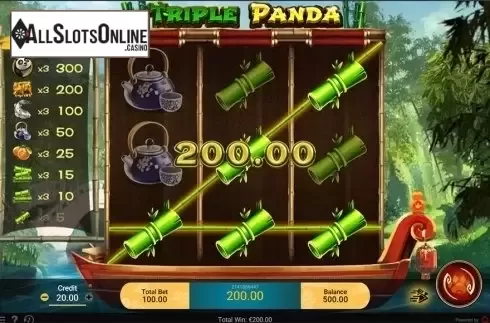 Win screen 2. Triple Panda from Spadegaming