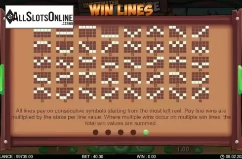 Paytable screen 2. Underwater Adventure from 7mojos