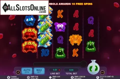 Reel screen. Virus Invasion from GamePlay