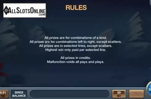 Game Rules screen
