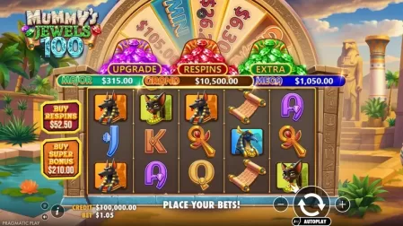Mummy’s Jewels 100 slot screenshot 1