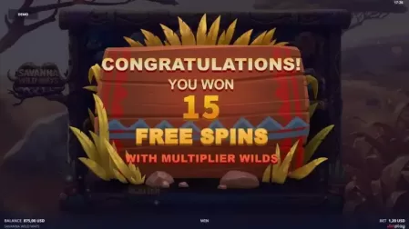 Savanna Wild Ways slot screenshot 3