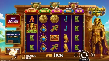 Treasures of Osiris slot screenshot 2