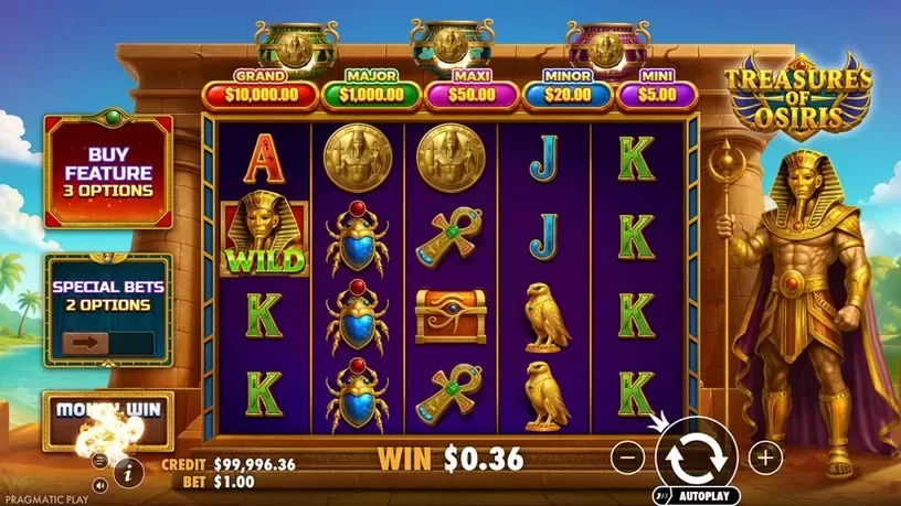 Treasures of Osiris slot screenshot 2