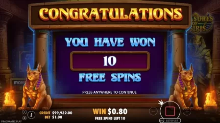 Treasures of Osiris slot screenshot 3