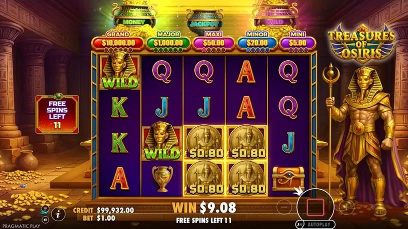 Treasures of Osiris slot screenshot 5