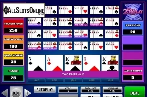 Game Screen. 25x Play Poker from iSoftBet