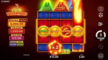 3 Coin Volcanoes slot screenshot 3