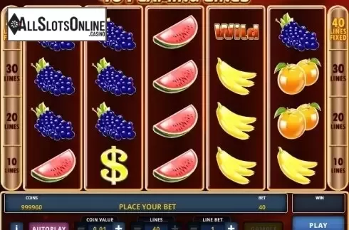 Screen 1. 40 Flaming Lines from Zeus Play