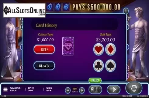 Risk/Gamble (Double) game screen