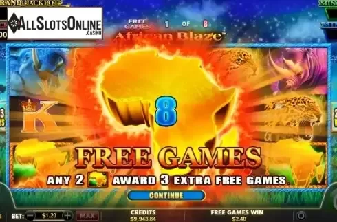 Free Spins screen