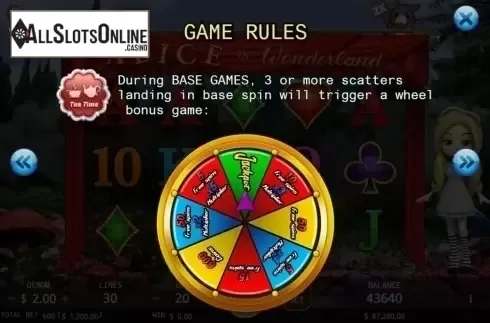 Bonus Game. Alice In Wonderland (KA Gaming) from KA Gaming