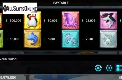 Paytable. Awesome Penguin from Ganapati
