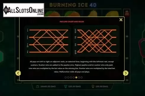 Paylines screen