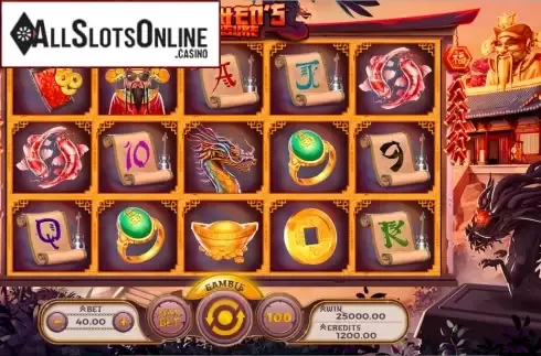 Reel Screen. Caishen's Treasure from Spinmatic