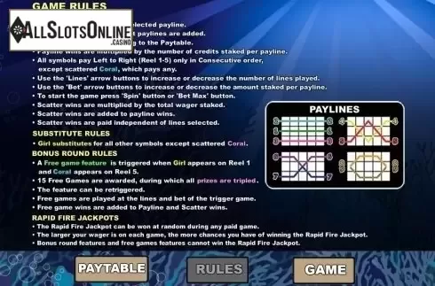 Screen3. Coral Cash from Wager Gaming