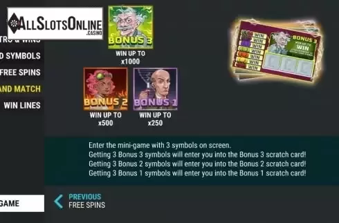 Mini game screen