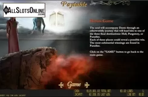 Paytable 3. Dante's Paradise HD from World Match