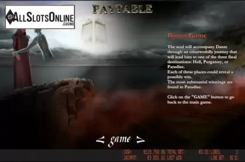 Paytable 3. Dante's Purgatory HD from World Match