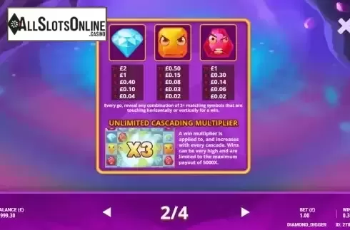 Paytable screen 2