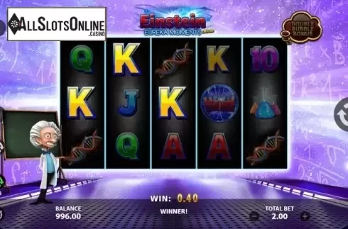 Win Screen 1. Einstein Eureka Moments Deluxe from StakeLogic