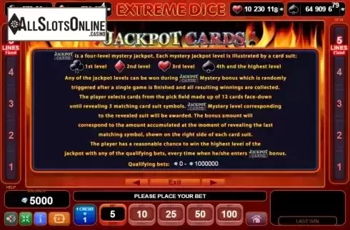 Mystery jackpot screen