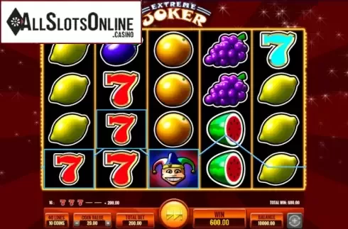 Win Screen . Extreme Joker from IGT