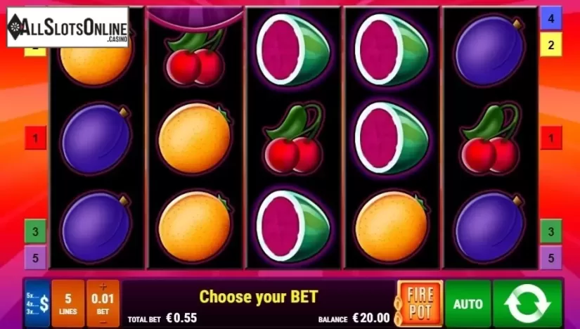 Game Workflow screen. Fancy Fruits RHFP from Gamomat