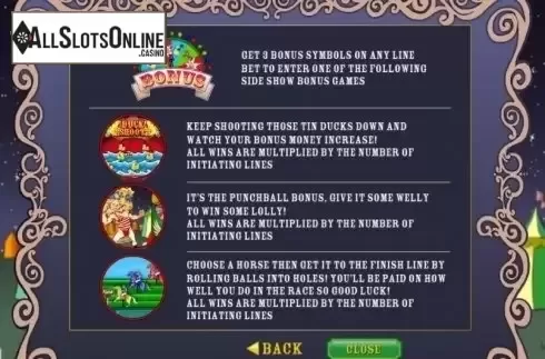 Paytable 2. Fun of the Fair from Gamesys