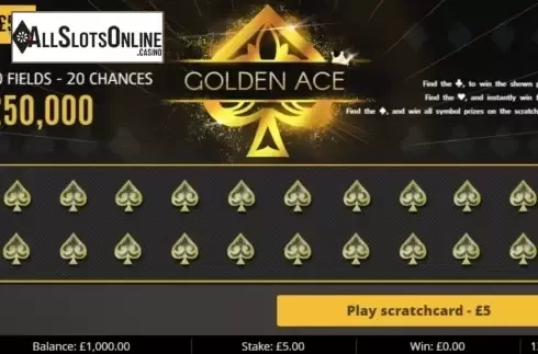 Start Screen. Golden Ace from Gluck Games