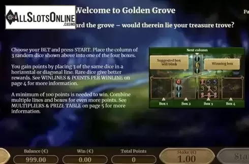 Game Rules screen