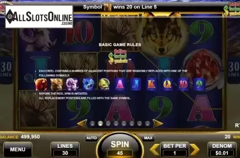 Stacked symbols screen